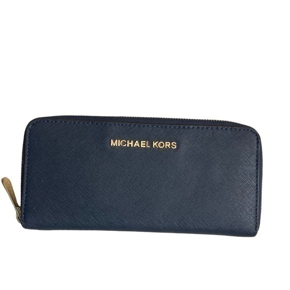 Michael kors blue continental clutch zipper wallet - Picture 1 of 9